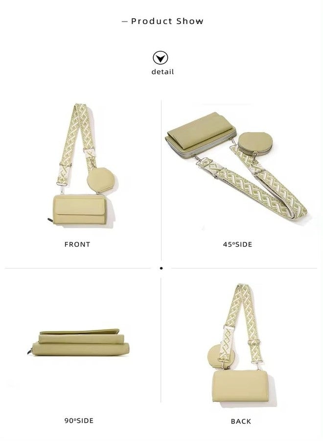 موكا محفظة MOCA النسائية مع جيب لحمل الهاتف المحمول، محفظة بحزام كتف قابل للتعديل مع فتحات للبطاقات وجيب صغير للعملات المعدنية للنساء (أسود) - Image 4